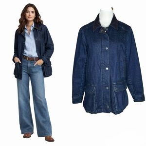 The Vermont Country Store Original Barn Coat Size Large Denim Chore Coat